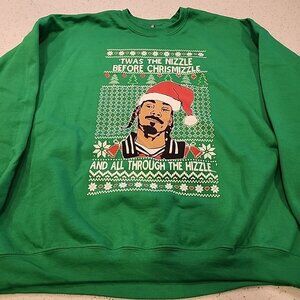 NEW! Snoop Dog “Twas The Night Before Christmas” Green Sweatshirt - XXL 2XL